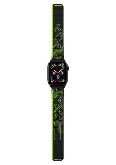 Watch 38mm Uyumlu Kordon Youngkit Technology Magnetik Tak Çıkar Silikon Strap Kayış Yeşil