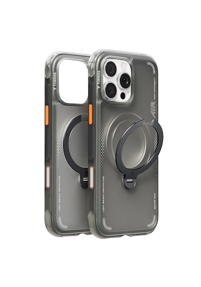 Torras Apple iPhone Uyumlu 16 Pro Max O Stand Spin Air Serisi Magsafe Kılıf Siyah