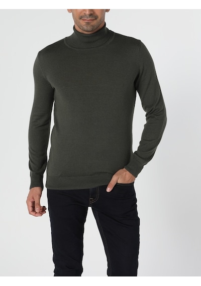 Colin's Slim Fit Balikci Erkek Haki Kazak CL1023624_Q1.V2_KHA