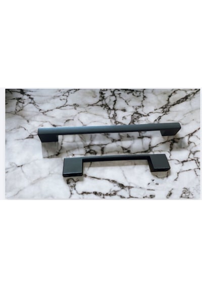 Trs Zamak Köprü Nergis 128 Mm 5 Adet Mat Siyah Vestiyer Çekmece Dolap Kulp Siyah Çift Delikli 128 Mm