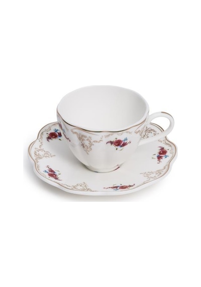 Maxx Doria Garden Collection Florin 6 Kişilik 12 Parça Kahve Fincan Takımı Pa2130 Beyaz