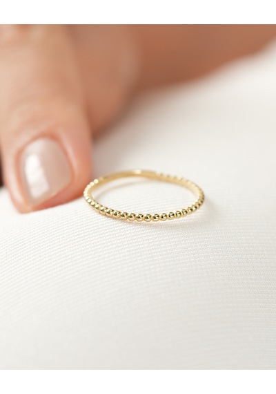 Debora Jewelry 14 Ayar Altın Minimal İnce Top Yüzük