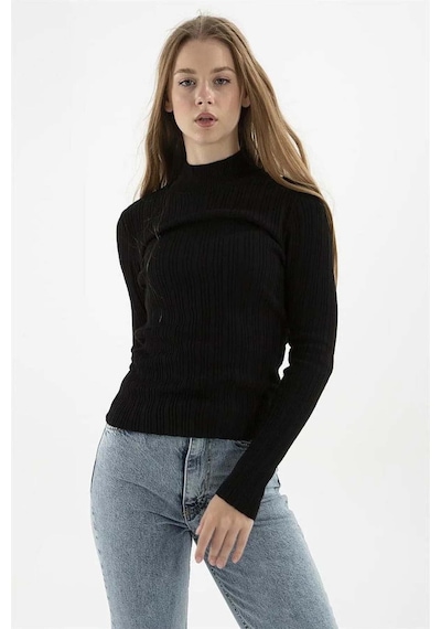 Fashion Friends Kadın Yarım Balıkçı Kazak 23k0389k1 Siyah