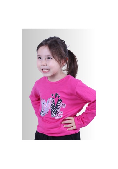 Fyk Kids Kız Çocuk Basic Uzun Kol Tişört Pembe