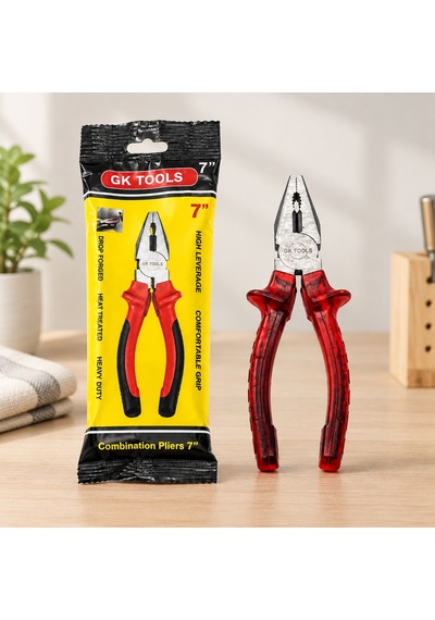 Saplı Pense 180 Mm 7" Kırmızı Şeffaf Belirtilmemiş