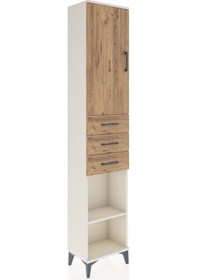 Arges Dolap 4 Raflı 3 Çekmeceli Tek Kapaklı 44x30x221 Aytaşı-çam Aytası