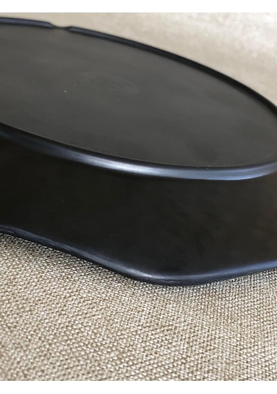 Melamin Yassı Yuvarlak Servis Tabağı Siyah 27cm - Melamin Tabak