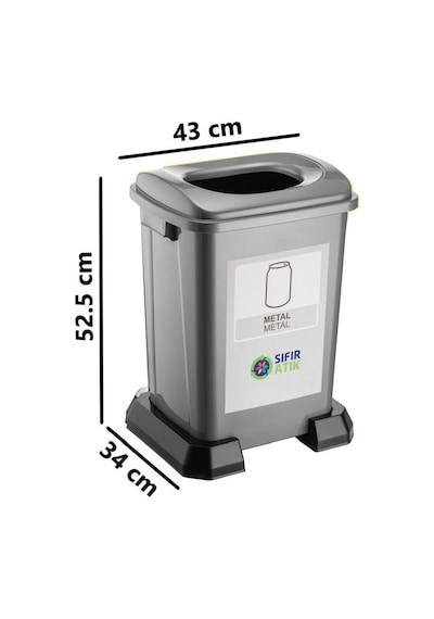 Omnipazar Sy-4395 Sıfır Atık Geri Dönüşüm Çöp Kutusu 50 Lt 6'lı Set Çok Renkli
