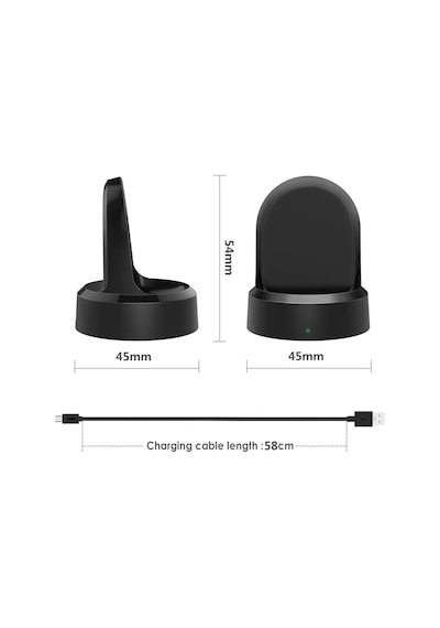 Caseonn Samsung Uyumlu Galaxy Gear S3 Frontier Standlı Manyetik Usb Hızlı Şarj Kablosu Siyah