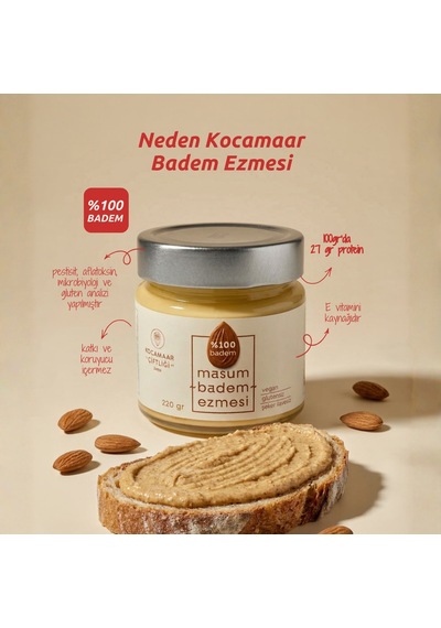Kocamaar Çiftliği Badem Ezmesi Sade 220 G