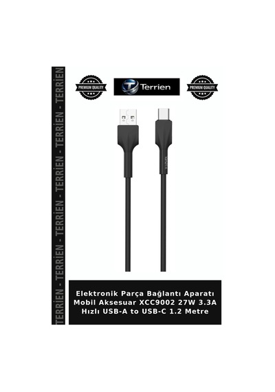 Elektronik Parça Bağlantı Aparatı Mobil Aksesuar Xcc9002 27w 3.3a Hızlı Usb-a To Usb-c 1.2 Metre