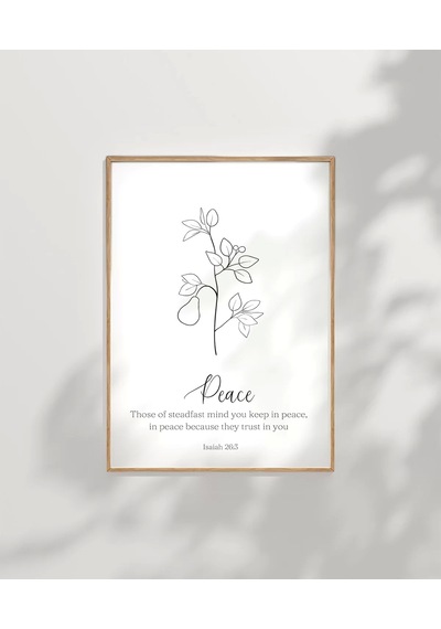 Çerçevesiz Poster El Çizimi Bitki Motifli Dekoratif