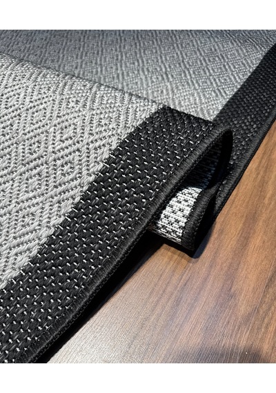 Mess Modern Dekoratif Yumuşak Dokulu Sisal Halı 3946 Antrasit Siyah Çok Renkli