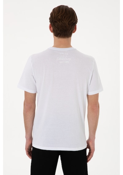 U.S. Polo Assn. Erkek Regular Fit Bisiklet Yaka Beyaz Tişört 50300047-VR013