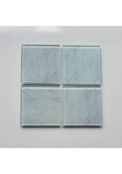 Decorita Cam Bardak Altlığı Taş Görünümlü 4'lü Takım 10 x 10 CM Çok Renkli