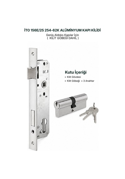 İto Alüminyum Kapı Kilitleri 156e/25 254/62k, Barelli Silindir Tp