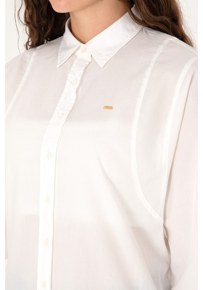 U.s. Polo Assn. Kadın Beyaz Gömlek Desenli 50299459-vr013 Beyaz