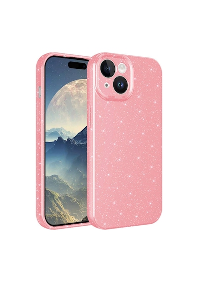 Apple iPhone Uyumlu 15 Kılıf Kamera Korumalı Simli Silikon Üstün Koruma Pazarplus Mor