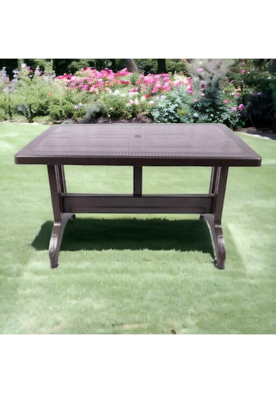 Moss Garden Plastik Ayaklı Masa 70x120x76 Cm Koyu Kahve