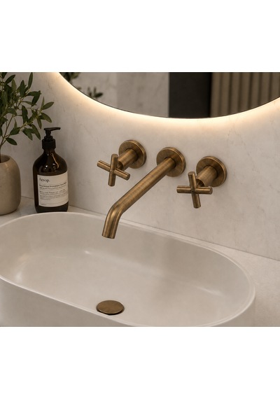 Antik Ankastre Banyo Lavabo Bataryası Duvara Monte