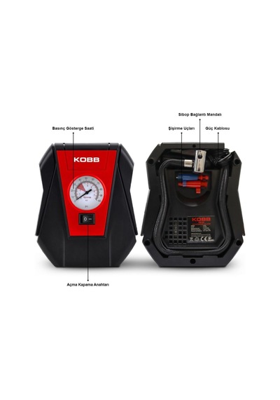 Kb100 12volt 100 Psı Analog Göstergeli Hava Lastik Şişirme Pompas