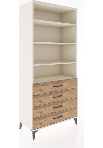 Hyperion Dolap 4 Raflı 4 Çekmeceli 88x44x195 Aytaşı-çam Aytaşı