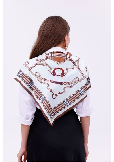 Kraliyet Deseni Model Fular Bandana Şal Estascarf 70x70 Cm Renkli