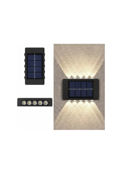 Solar Güneş Enerjili Çift Yön Dış Mekan Duvar Lambası Suya Dayanıklı Bahçe Balkon Aydınlatma Apliği