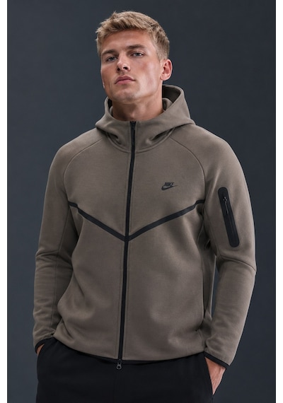 Nike Tech Fleece Full Zip Windrunner Hoodie Kapüşonlu Unisex Sweatshirt Kahverengi