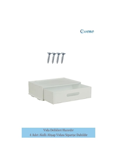 Evene Gizli Çekmece Organizer Masa Altı Saklama Kabı Beyaz Renk Model 1 Egizlicekmece1 Genel