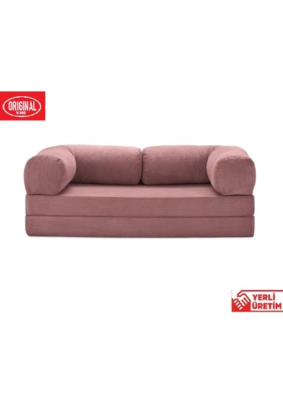 Pleasant K180x90 Sünger Kanepe Modüler Kadife Kumaşlı Koltuk Pembe