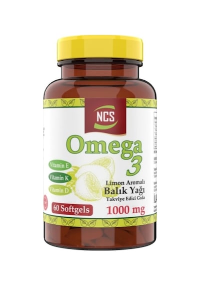 Doğal Limon Aromalı Omega 3 Balık Yağı 1000 Mg 60 Yumuşak Kapsül