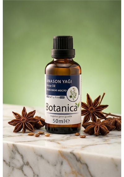 Botanica %100 Saf Anason Yağı Yoğun Aromalı Gıda Uyumlu Katkısız Doğal Bitkisel Uçucu Aromaterapi 50 Ml 50 ML