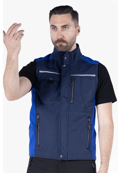 Softshell Yelek Lacivert - Saks Mavi