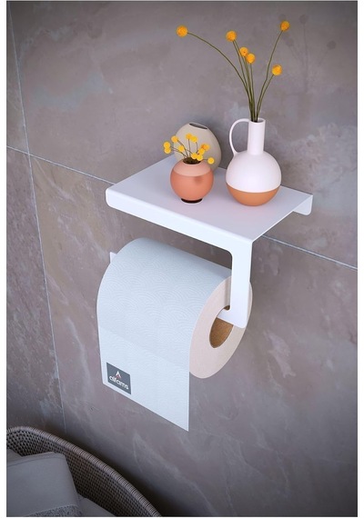 Metal Modern Raflı Tuvalet Kağıtlık Telefon Ve Aksesuar Askılı Wc Peçete Tutucu Beyaz Diğer