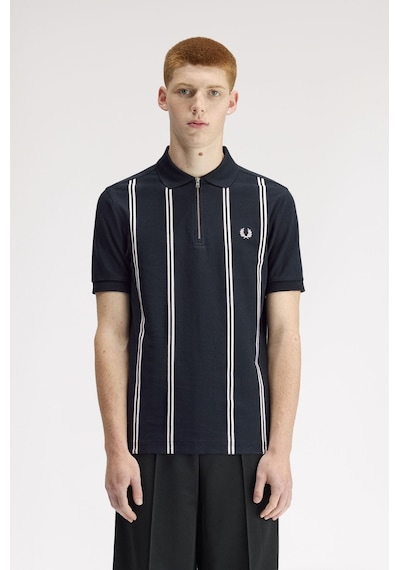 Fred Perry M2419 Vertical Stripe Erkek Polo Tişört Lacivert