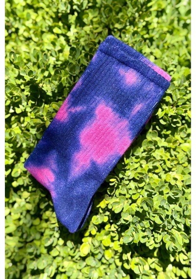 Lousocks Unisex Mor Batik Desenli Soket Spor Çorap