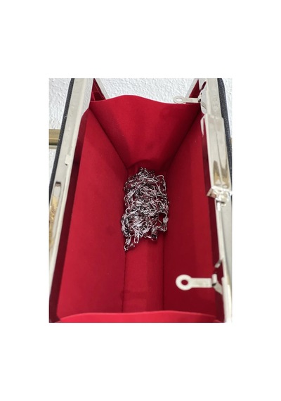 Linalya Jewelry Gümüş İp Detaylı Abiye Çanta Siyah