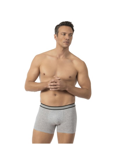 Özkan Underwear Özkan 11226 Erkek %95 Pamuklu Likralı Süprem Kumaş Esnek Rahat Boxer Şort Gri Melanj