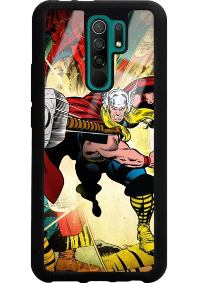 Xiaomi Redmi 9 Thor Tasarımlı Glossy Telefon Kılıfı Siyah