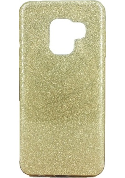 Samsung Uyumlu A8 Plus (A730) 3In1 Simli Silikon Arka Kapak Gold