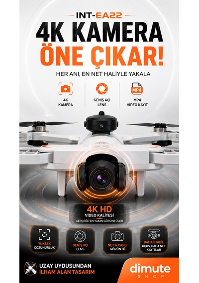 Katlanabilir 4k Kamera Drone Wifi Fpv, 360 Takla, Işık Sensörü Int-ae22