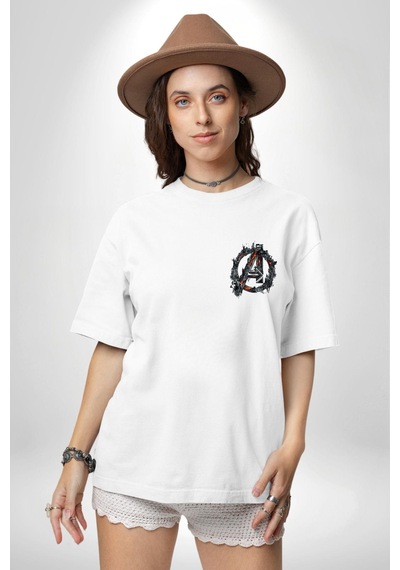 Bu Benim Sırrım Her Zaman Kızgınım Beyaz Oversize Unisex Ön Ve Sırt Baskılı Tişört Beyaz