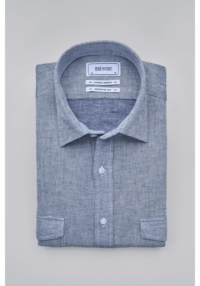 Bisse Sp Yaka Regular Fit Uk Gömlek Çift Cep Mavi Gmktn3sp224007 D35 Mavi