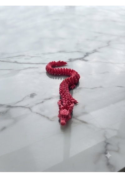 3 Boyutlu Baskı Hareketli Kırmızı Ejderha Figürü