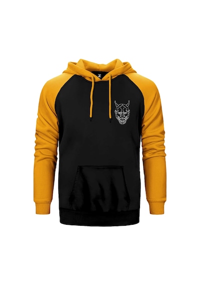 Ghostemane Maske Sarı Renk Reglan Kol Kapşonlu Sweatshirt Sarı