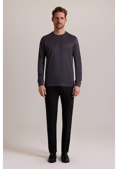 Ysf Erkek Gri Bisiklet Yaka Sweatshirt
