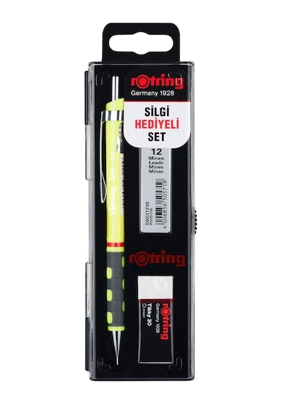 Rotring Tikky Okul Seti 0.5 Mm Neon Sarı Versatil Kalem + Silgi + Uç