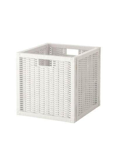 Rattan Beyaz Renk Sepet Kutu Düzenleyici, 32x35x32 Cm, Çok Amaçlı Kullanım