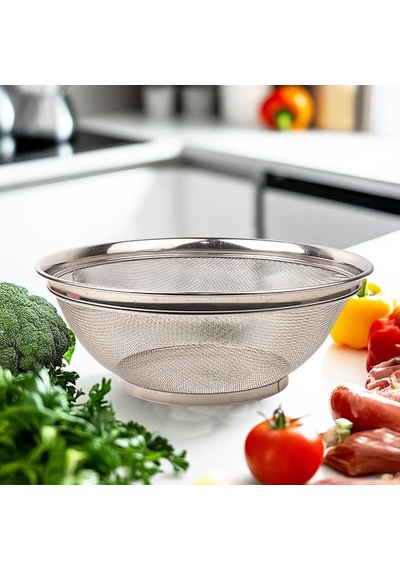 Kulpsuz Süzgeç 28cm Paslanmaz Çelik Pirinç Süzgeci Paslamaz Çelik Mutfak Süzgeci Paslanmaz Çelik Salata 28cm Sü Diğer